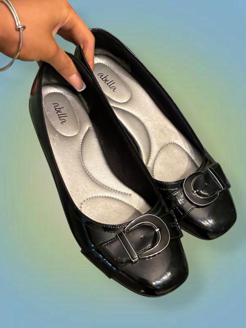Mossimo Supply Co. Black Patent Ballet Flats with Silver Buckle